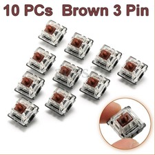 10x Brown 3 Pin Mechanical Switch Keyboard Replacement for Gateron RGB Series