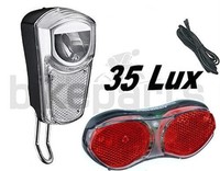 Fahrrad LED Lichtset für Nabendynamo 35 LUX Frontlicht, Rücklicht, Scheinwerfer