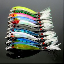 New Lot 10pcs Kinds of Fishing Lures Crankbaits Hooks Minnow Baits Tackle