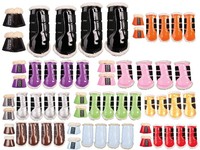 % NEU HKM Gamaschen Comfort Lack 4er-Set & 6er-Set mit Hufglocken S M L XL