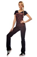 DRAPS Damen Fitness-Hose -  Kurzgröße Freizeithose - Sporthose - blau-navy