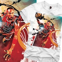 E1SYNDICATE T SHIRT MICHAEL JORDAN DUNK BASKETBALL SUPREME CAP BULLS AB S/M/L/X