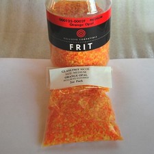 1 lb (16 oz) Jar Bullseye Coe 90 Glass Fusing Medium Frit Orange Opal