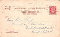 AK Postkarte Norwegen - Ganzsache 1910