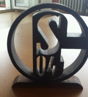 Schalke Emblem aus Holz