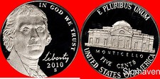 2010 S Jefferson Nickel Deep Cameo Gem Proof