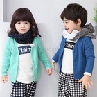 Children's Clothing Baby Casual V-neck Cardigan Thick Cotton T-shirt Jacket Coat
