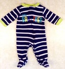 Carter's Newborn Baby Boys Sleeper 'Little Brother' Navy Striped