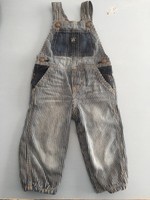 Oshkosh B'Gosh Striped Denim Overalls Baby Boys Size 12 Month EUC