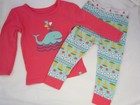 Toddler Girls Baby Gap Pink Whale Pajamas Cute Size 18-24 Months
