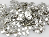 200 Metallperlen Scheiben getwistet 9mm rund silber Metall Spacer Bastelperlen