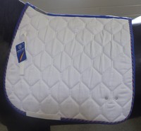 Schabracke ,Equest mit Kordel,Dr, weiß,Einfass royal, Druckknopf links s Foto 