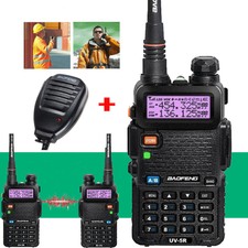 BAOFENG UV-5R Dual Band UHF/VHF Two Way Ham FM Radio+Speaker Mic Walkie Talkie
