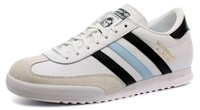 ADIDAS ORIGINALS MENS BECKENBAUER ALLROUND LEATHER TRAINERS WHITE/NAVY/SKY UK 11