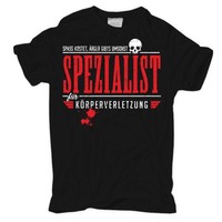 T-Shirt Spezialist für Körperverletzung spass kostet ärger fight violence hate