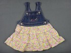 Baby Girl OSHKOSH Dress 12 Months OVERALLS Floral Denim B'gosh