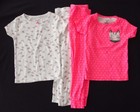 Carter's 3T Girls Pajamas PJ Bundle EUC spring fall summer zebra pink s/s