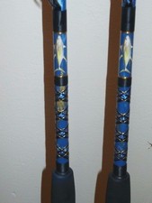Custom Boat Rods 6'3" 20-50 Lb Aftco With Fuji Turbo Guides Ub-1 Butt Pair