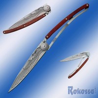 Deejo Taschenmesser TATTOO  FLÜGEL  Rosenholz - Schalen,  - 377111 -