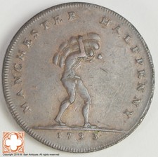 1793 Great Britain Manchester 1/2 Penny Conder Token *Xb76