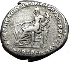 Hadrian 117-138AD Silver Rare Ancient Roman Coin Fortuna Luck i58528