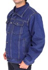 BRAND NEW DESIRE MEN'S BUTTON UP SHERPA FUR LINED DENIM JEAN JACKET DARK BLUE