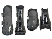 4er Set Gamaschen Streichkappen Diamonds mit Strass LPO zugelassen HKM schwarz