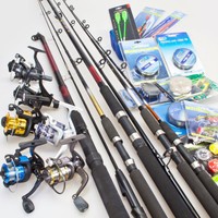 Mega Angelset 6Ruten 6Rollen inkl. Zubehör Komplettset Allround Angelausrüstung