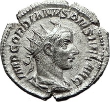 GORDIAN III 240AD Rome Authentic Genuine Ancient Silver Roman Coin SOL i59133