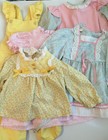 Vintage Lot of Baby Girls 18-24 months 1970's Folky Funk Dress Tops Romper 