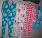 NWT LOT OF 4 GIRLS 3T CARTER'S SLEEPERS-NICKELODEON 2 PC JAMMIES