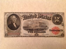 1917 Large Size $2 Two Dollar Red Seal Us Note Speelman - White Fr # 60