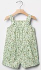 New- Baby Gap Size 3 Years Mint Floral Overalls Romper Nwt