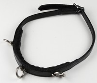 Semi-Kappzaum aus Leder biegsam schön weich mit Kette und 3 Ringen