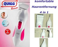 QUIGG 4in1: elekt. Kosmetik-Trimmer, Damenrasierer, Haarschneider, Intim-Trimmer
