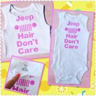 JEEP HAIR DON'T CARE BABY GIRL GIRLS BODYSUIT GLITTER CARTER'S TANK TOP SUMMER