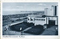 WARNEMÜNDE /ROSTOCK Kurhaus Wegpartie Auto Mole 30er Ja.