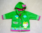 Girl's WESTERN CHIEF Hello Kitty Frog Green RAINCOAT ~ SZ 2T 3T ~ Ruffles ~ CUTE