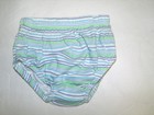 NEW BABY GIRL / BOY DIAPER COVER WHITE STRIPE GREEN BLUE SIZE 6 / 9 MONTHS