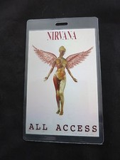 Nirvana Concert Pass In Utero Tour Coa Rare! All Access Laminate Backstage Pass