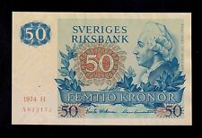 Sweden 50 Kronor 1974 H Pick # 53b Au Banknote.
