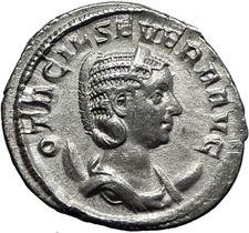 Otacilia Severa 247AD Rome Silver Authentic Ancient Roman Coin Concordia i59007