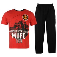 Manchester United FC Official Mens Short Sleeve Pyjama Set PJ S-XL - New Man Utd