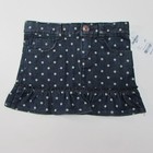 NWT OSH KOSH Little Girl's Blue Denim Skirt with White Polka Dots Sizes 3T , 4T