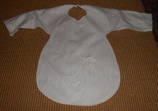Vintage Cotton Shirt Style Childs Bib Embroidered Goose Detail Ca 1920'S