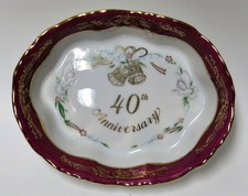 Lefton Trademark Exclusives Japan Porcelain 40th Anniversary Candy Dish - 04381
