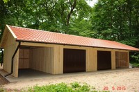 Garagen-Carport-Kombination 12 x 6 m plus Dachüberstand 1 m, 4 Stellplätze