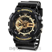 **NEW** CASIO G-SHOCK MENS BLACK GOLD SPORTS WATCH - GA-110GB-1AER - RRP £130