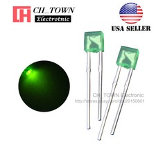 100pcs 2x3x4mm Diffused Green Light Rectangle Rectangular Square LED Diodes USA