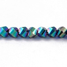16" Strand Iris Facetted Twist 4mm Fire-Polished Crystals